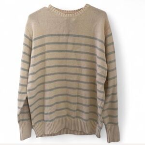 Brandy Melville Striped Beige and Green Sweater